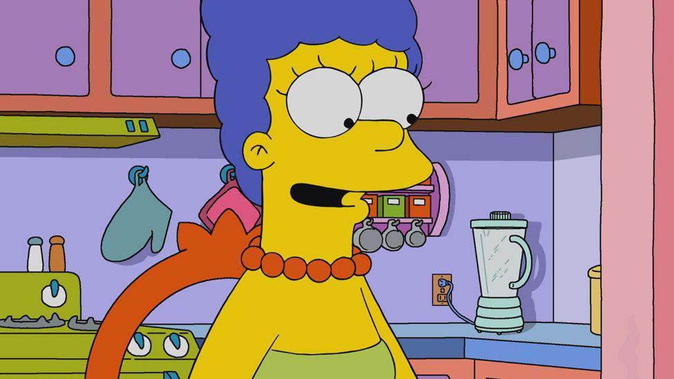 Marge Simpson in a scene from The Simpsons