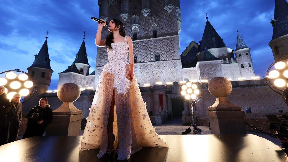 Rachel Zegler at the European event for Disney’s "Snow White" at Alcazar de Segovia on March 12, 2025 in Segovia, Spain