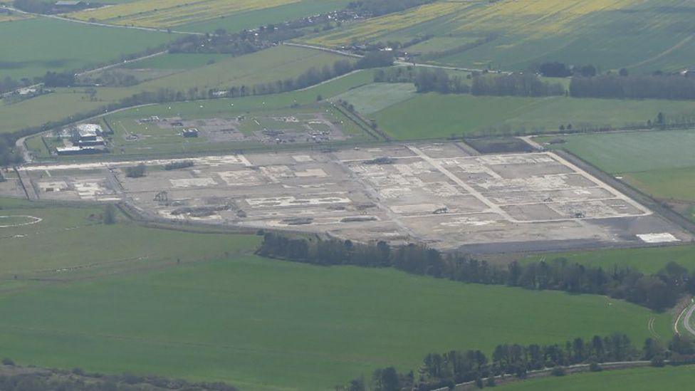 Aerial view of the former gas terminal 