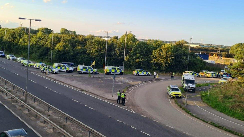 A large police presence in Alvaston on Sunday afternoon