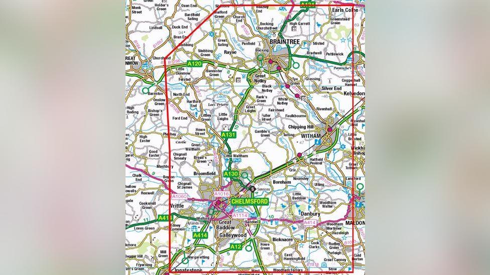 Map of Essex that outlines where the orders will be put in place