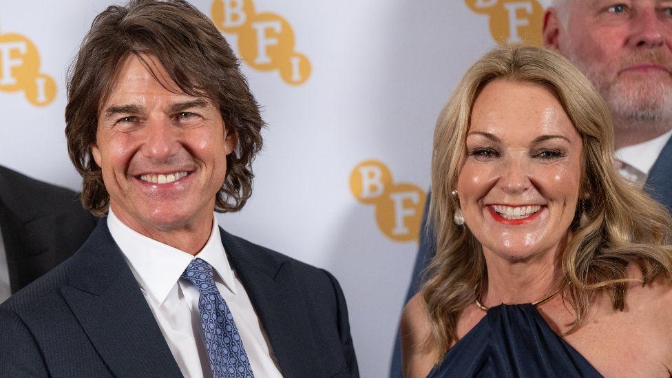 Tom Cruise and Jay Hunt, BFI Chair attend the BFI Fellowship Celebration for Tom Cruise at the Rosewood Hotel on May 12, 2025 in London, England
