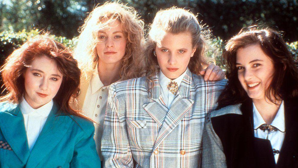 Left-right: Shannen Doherty, Lisanne Falk, Kim Walker and Winona Ryder in 1988's Heathers