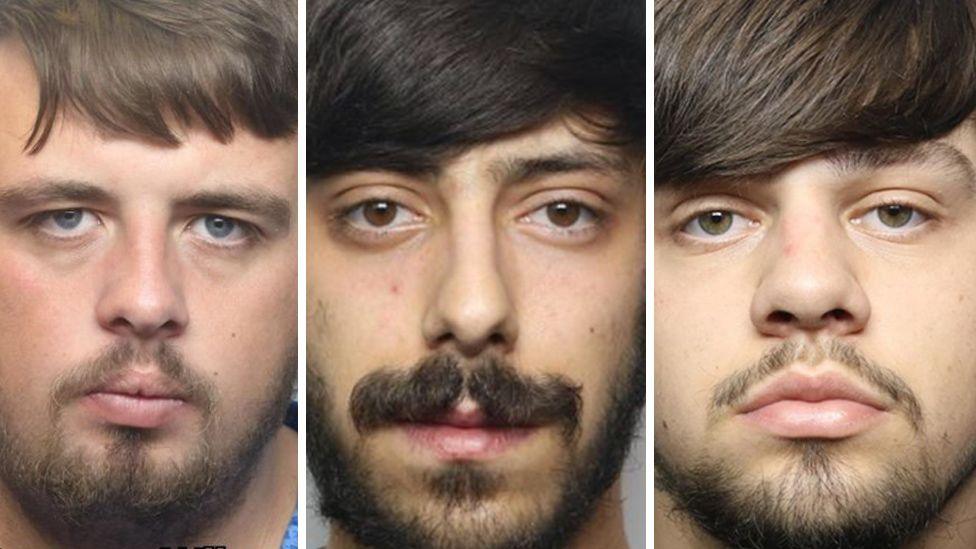 The mugshots of Cameron Wilson, Brandon Dean and Mason Dean.