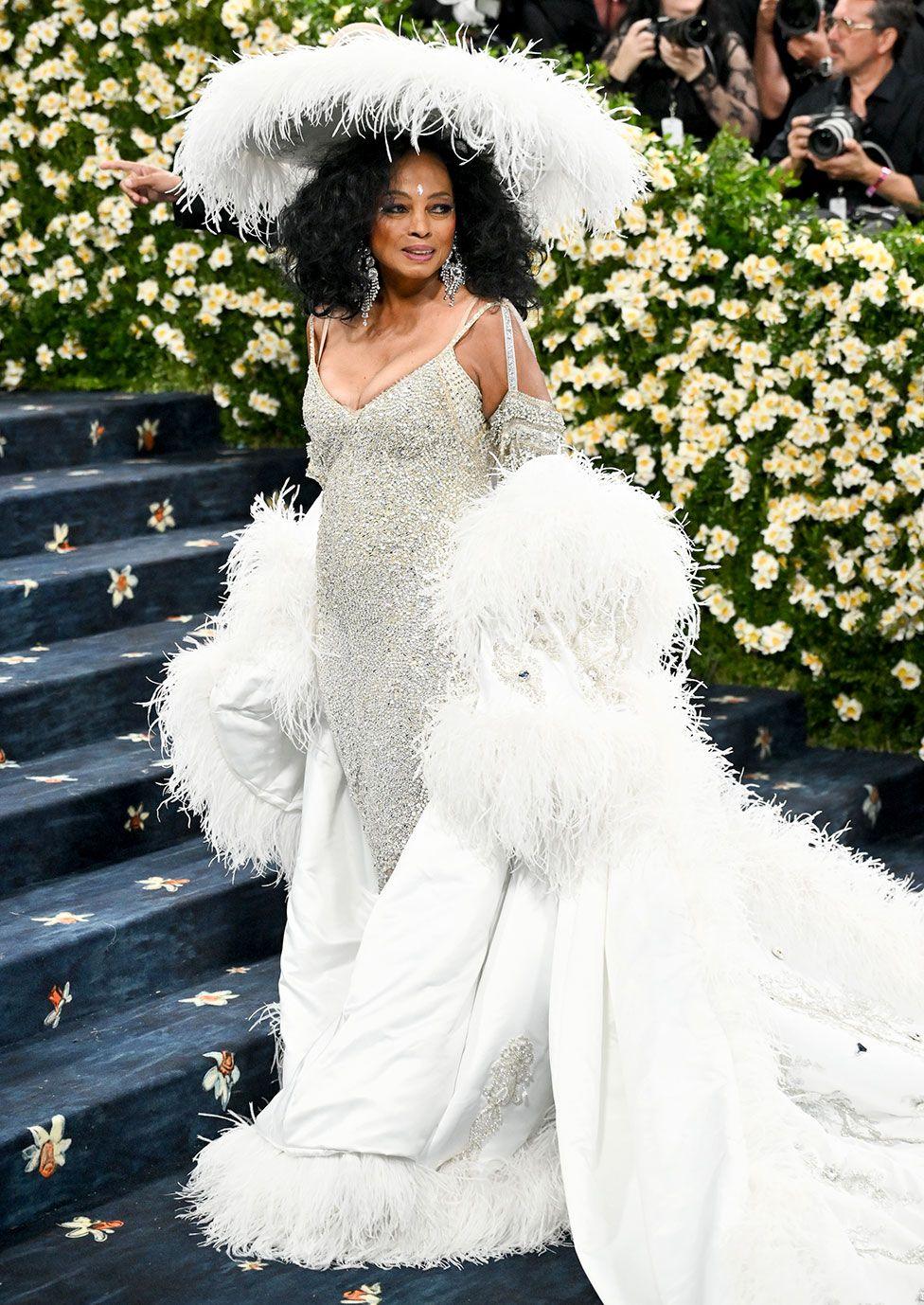 Diana Ross attends the 2025 Met Gala Celebrating "Superfine: Tailoring Black Style" at Metropolitan Museum of Art on May 05, 2025 in New York City, US.