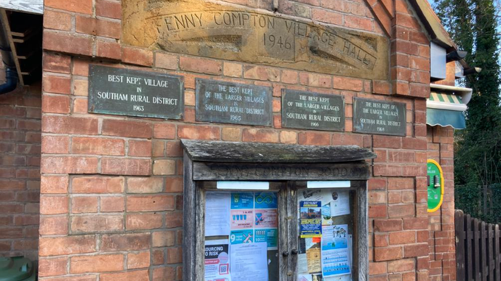 Sign for Fenny Compton village hall