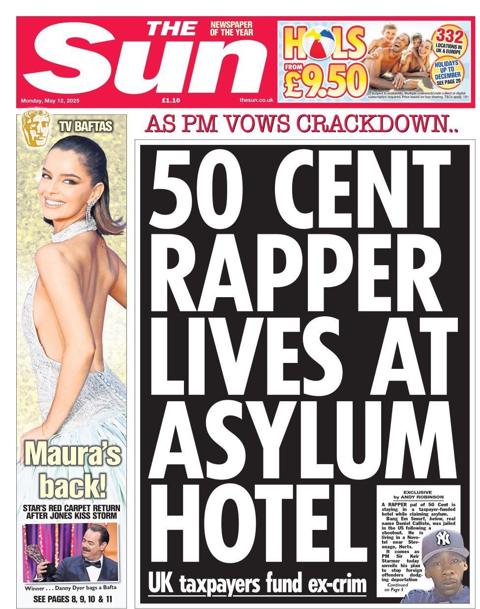 Sun front page on Monday 12 May 2025