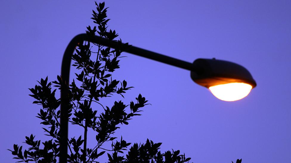 Street light at twilight