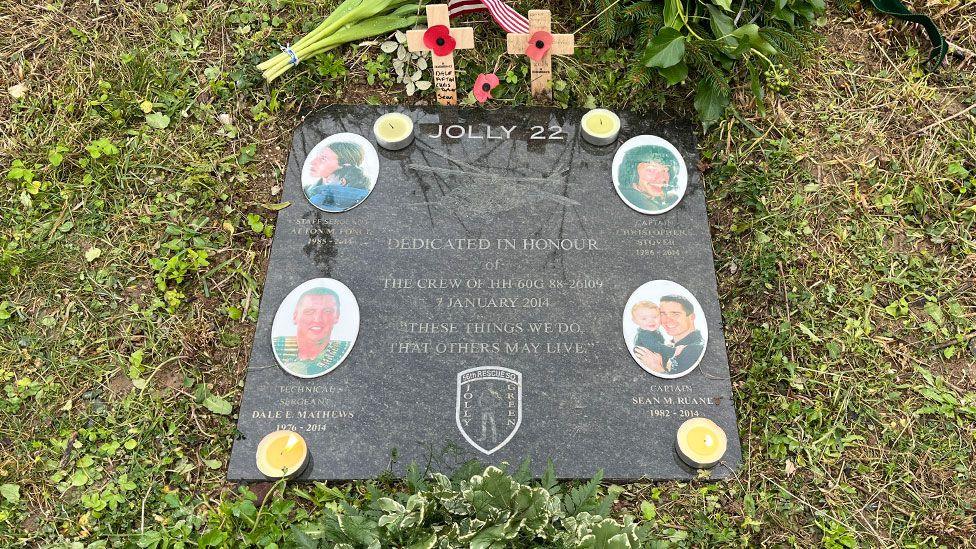 Memorial to the air crew killed in January 2014, Cley