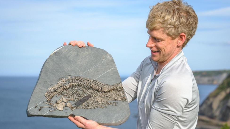 Mountaineer who began fossil hunting after near-death experience discovers rare 'sea dragon'