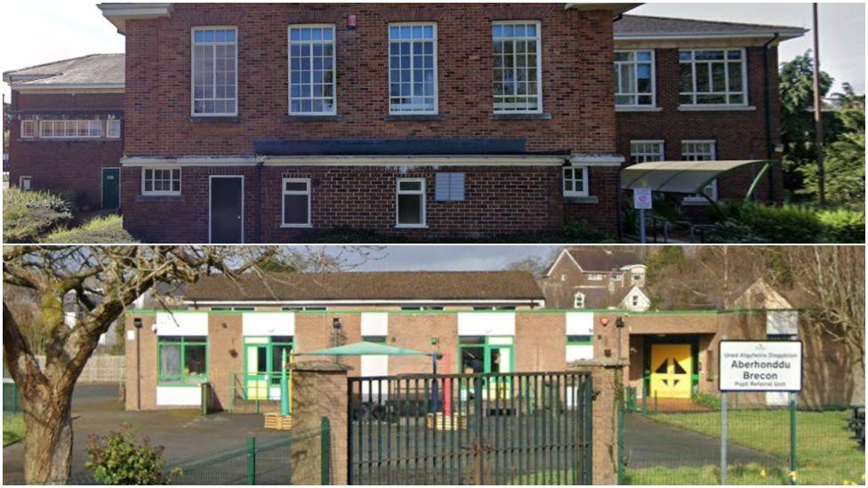 Powys Pupil Referral Unit facades at Brecon and Newtown