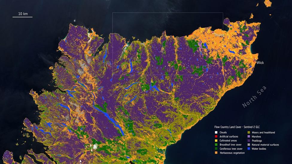 Satellite image of Flow Country