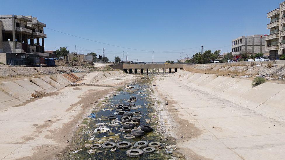 Dried up river in Syria