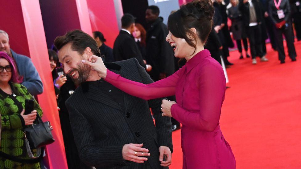 Kieran Culkin and Jazz Charton attend a special presentation of "A Real Pain" during the 68th BFI London Film Festival at The Royal Festival Hall on October 13, 2024 in London, England