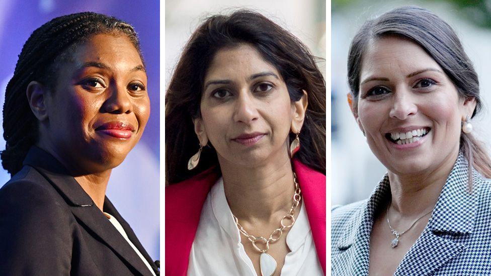 Composite of Kemi Badenoch, Suella Braverman and Priti Patel