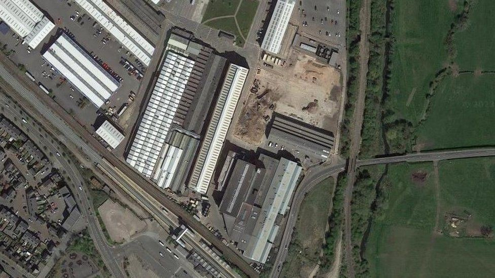 An aerial picture of the site in Loughborough