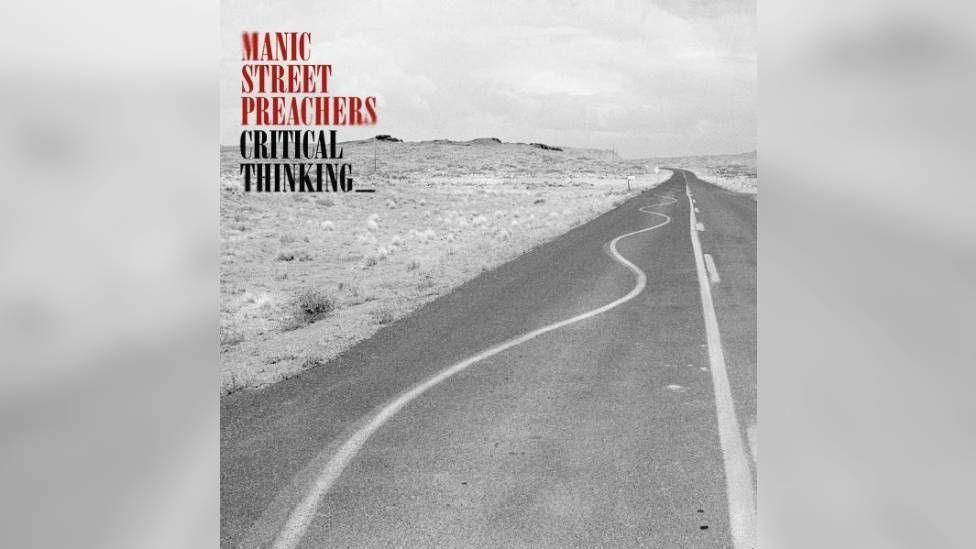 Cover of album including road disappearing into the horizon with a wiggly line and the words Manic Street Preachers Critical Thinking.