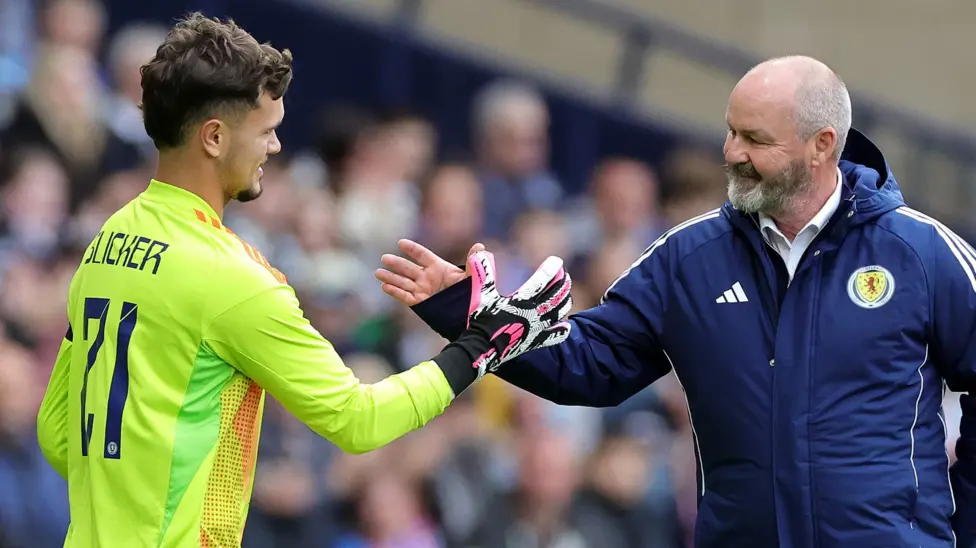 Scotland boss reacts to debutant goalkeeper Slicker's difficult outing at Hampden   