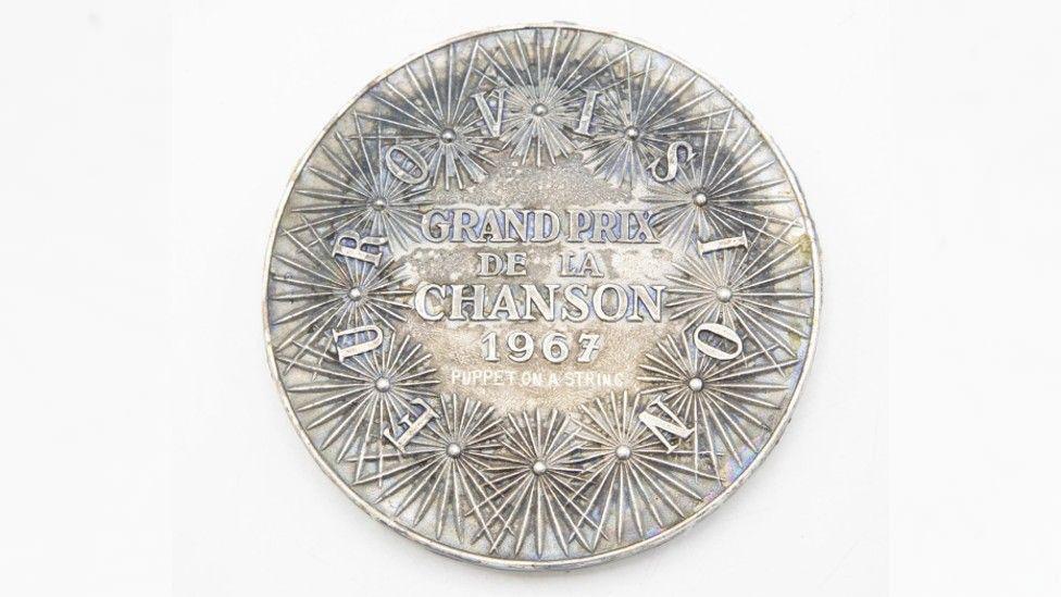 The silver Eurovision medal awarded to Bill Martin