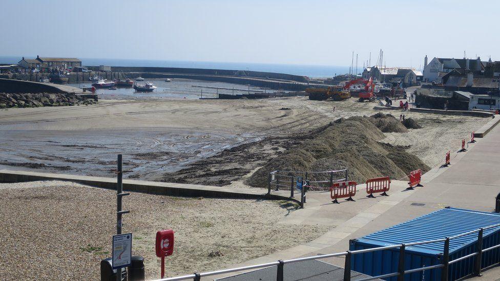 Coastal repair work at the Cobb in 2007