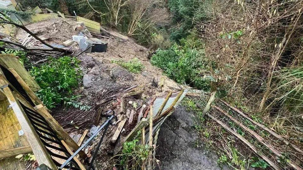 A view on the landslip in St Leonards