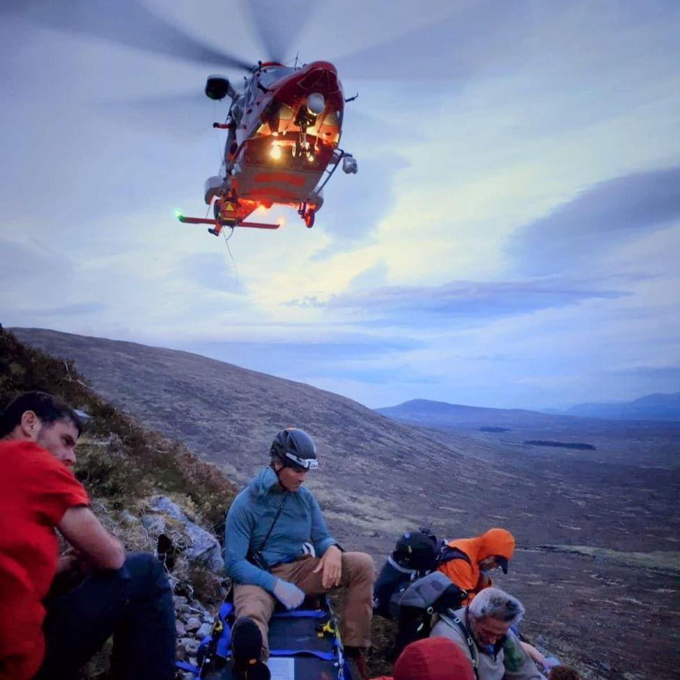 Coastguard helicopter and Glence MRT