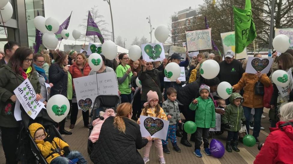 Protest in Corby