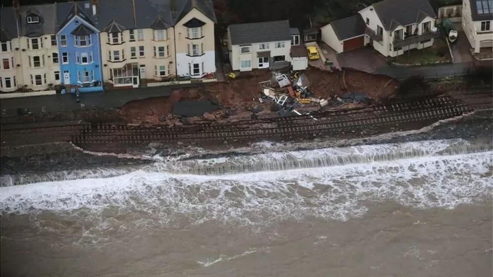 Dawlish train track damage