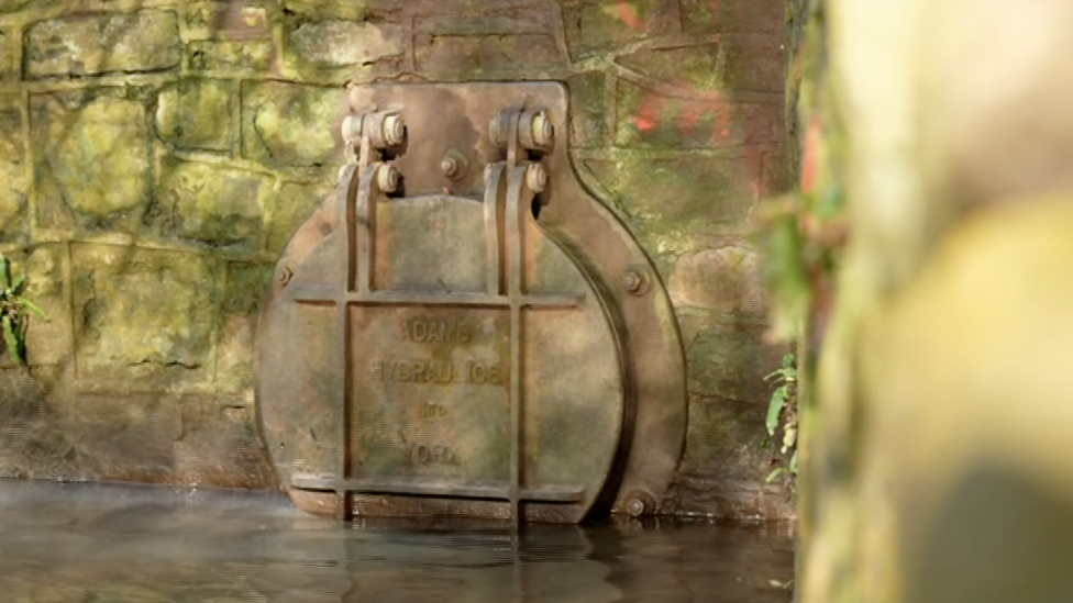 Draen sy'n gorlifo i Nant Lleucu yng Nghaerdydd