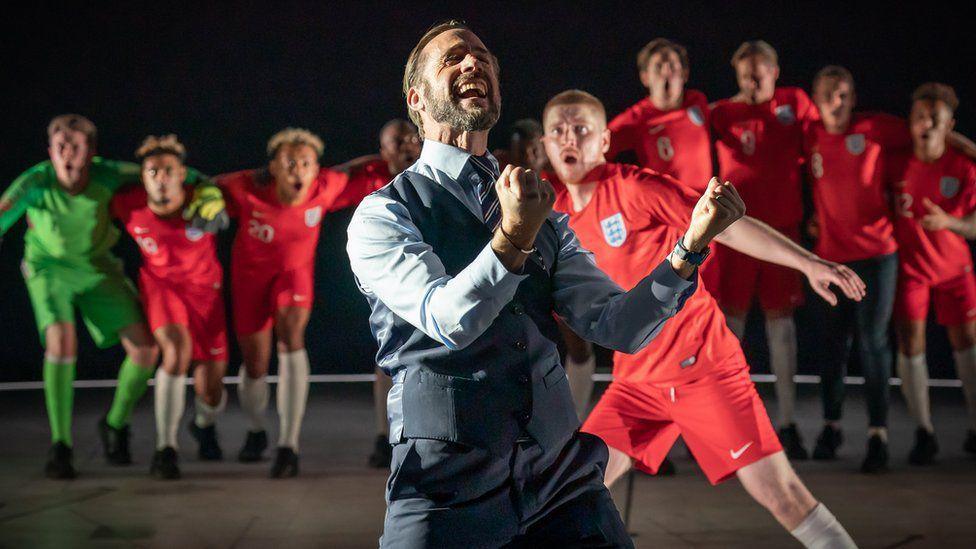 Joseph Fiennes playing as Gareth Southgate in the play