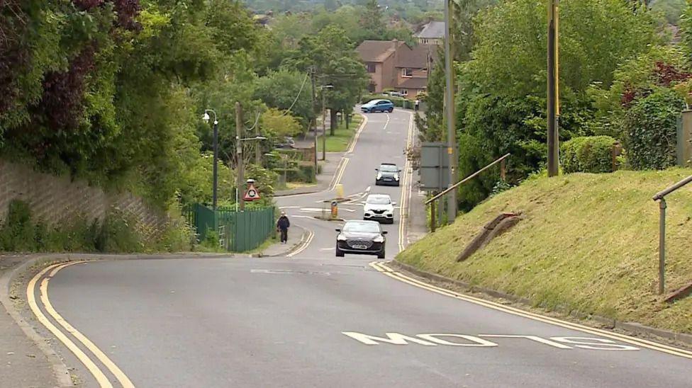 Cars driving on New Road in Wootton Bassett where the incident took place