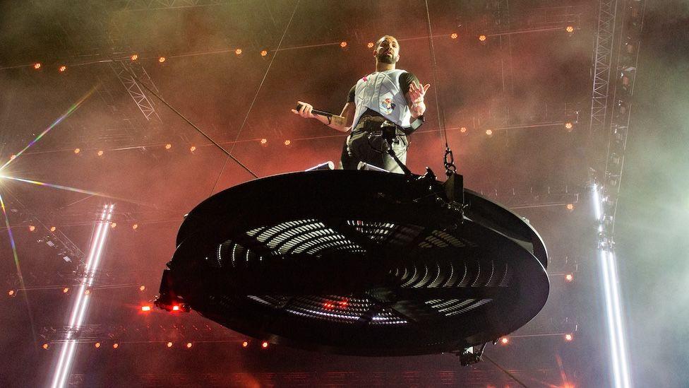 Drake on a crane platform