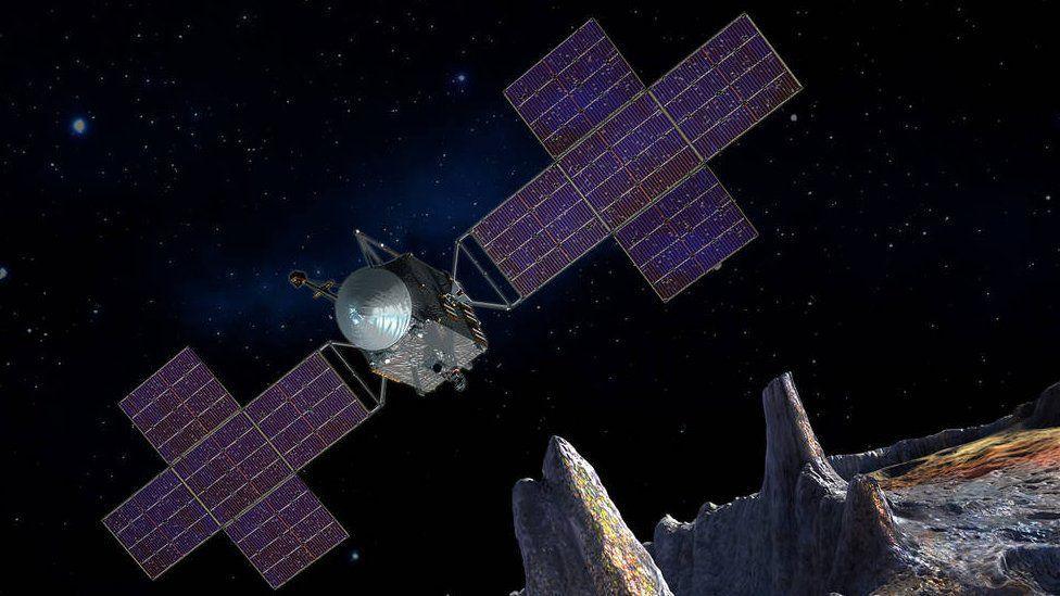 Artist's impression of Nasa's Psyche mission.