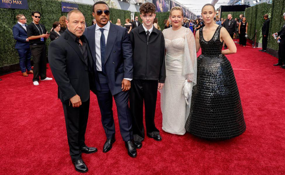 Stephen Graham, Ashley Walters, Owen Cooper, Christine Tremarco and Erin Doherty attend The 77th Primetime Emmy Awards at Peacock Theater on September 14, 2025 in Los Angeles, California.