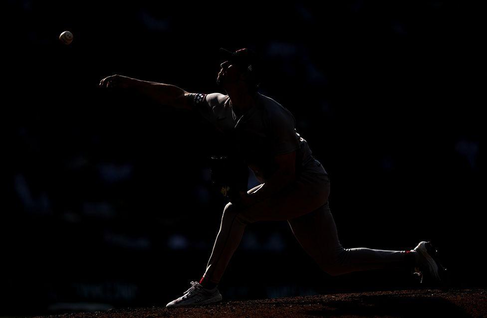 Walker Buehler of the Boston Red Sox pitches against the Washington Nationals during the sixth inning in Washington, DC. Photo by Scott Taetsch