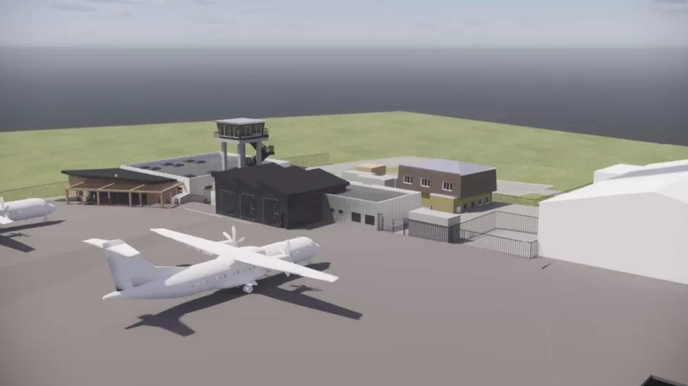 3D visualisation of the proposed airport terminal.