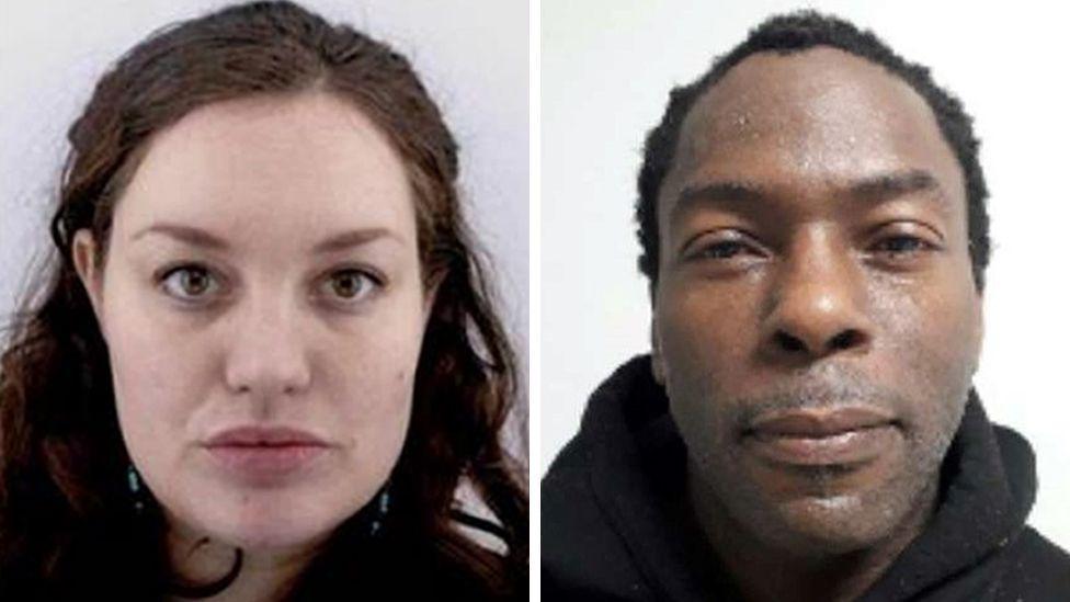 Police headshots of Mark Gordon and Constance Marten against a white background