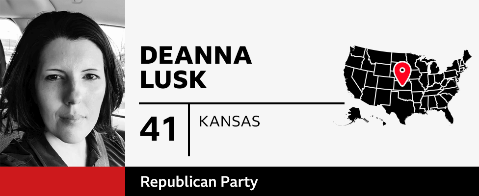 GFX showing Deanna Lusk, 41, from Kansas