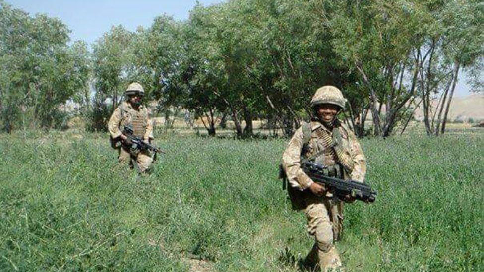 Ken Facal and another soldier on patrol in Afghanistan in 2007