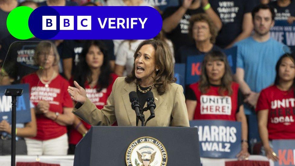 Harris at a rally in Arizona 