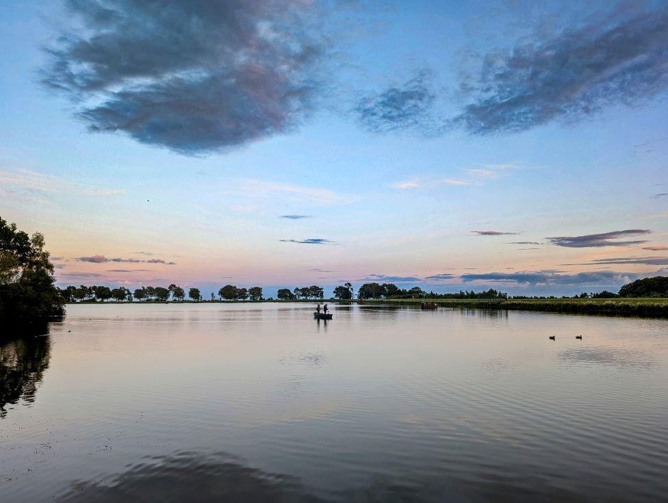 Fishing at dusk