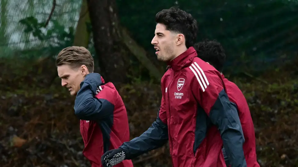 Havertz en el entrenamiento del Arsenal