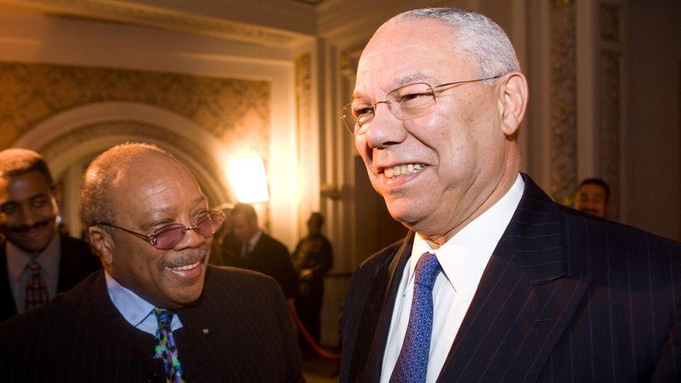 Quincy Jones and Colin Powell pictured in 2008