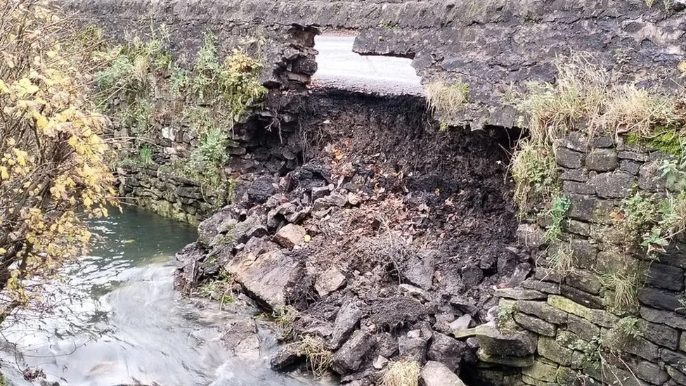 Derbyshire wall collapse