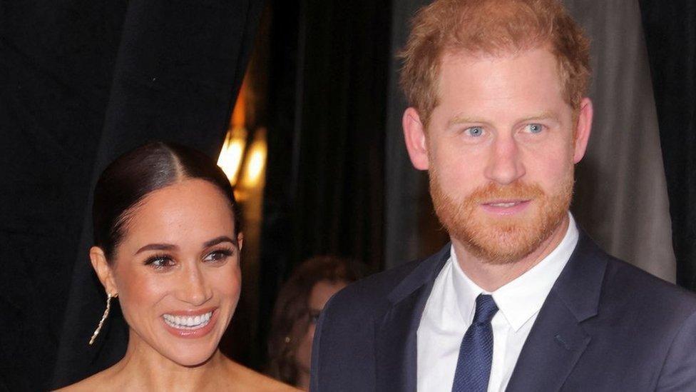 A close up pic of Meghan and Harry