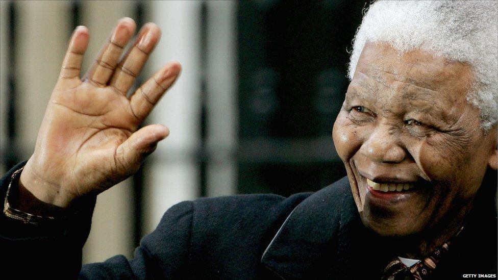 Mandela during a visit to the UK, 2004