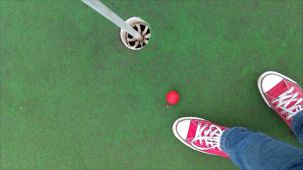 A game of crazy golf