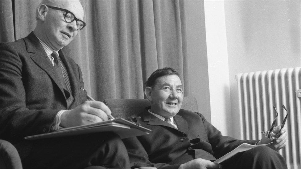 BBC producer, Archie Clow (left) and Dr Frank Fraser Darling (right), Reith Lecturer 1969