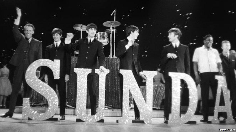 Bruce on stage with The Beatles at the London Palladium in 1963