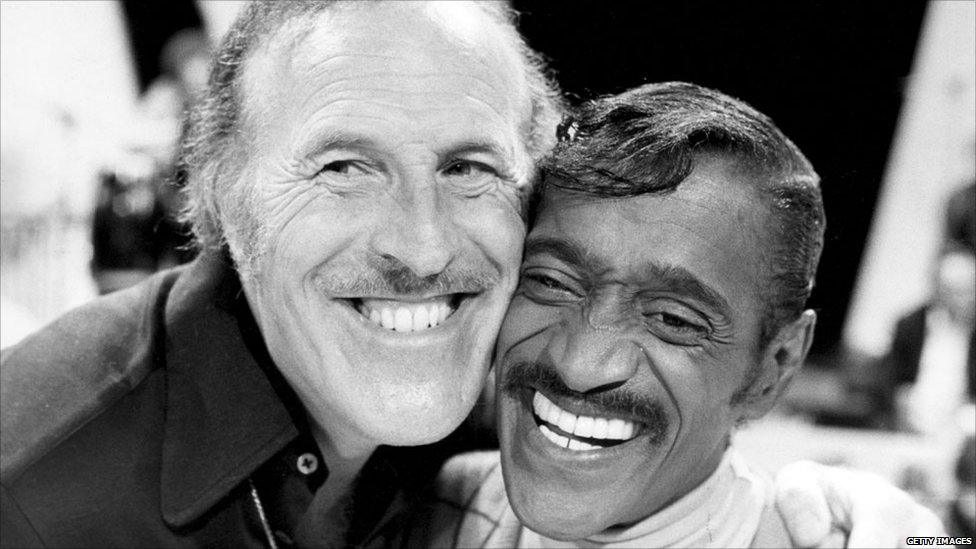 Sir Bruce Forsyth, with singer and dancer Sammy Davis Jnr.